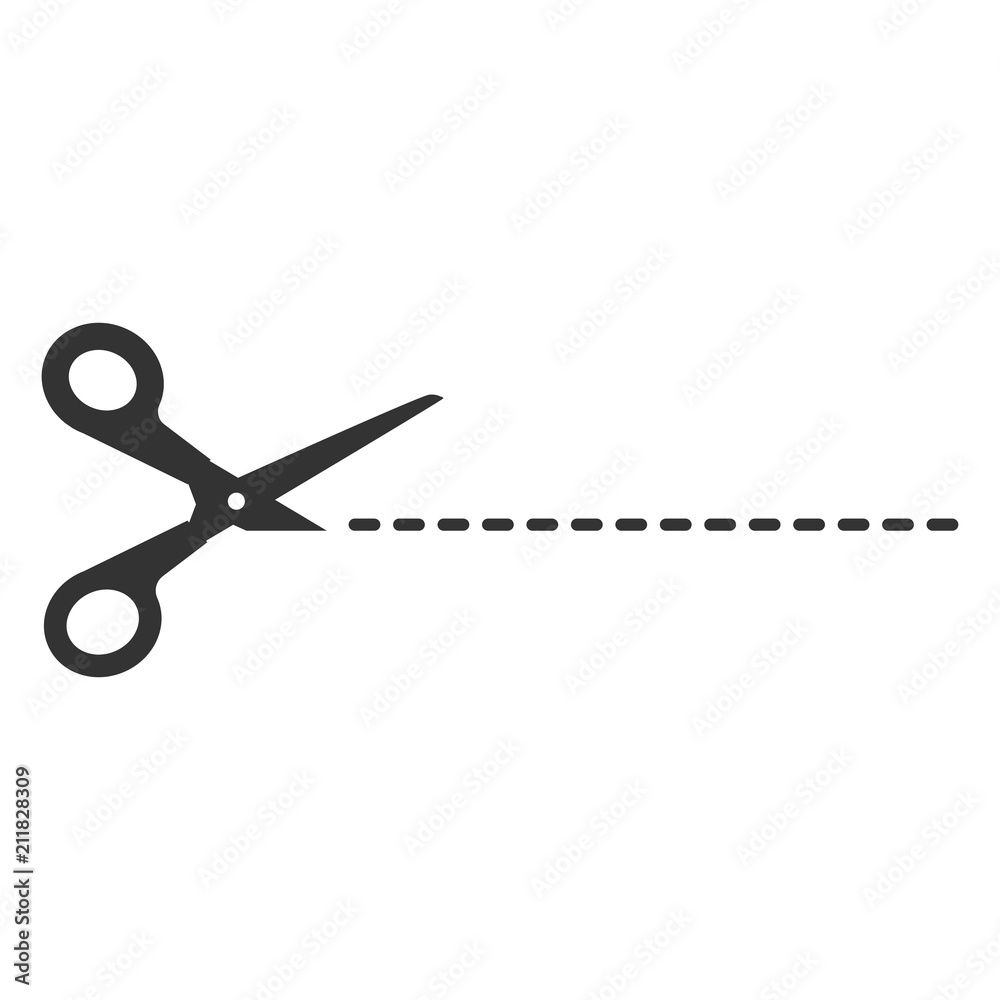 Scissors icon. Vector illustration, flat design. Scissors icon. Vector illustration, flat design.