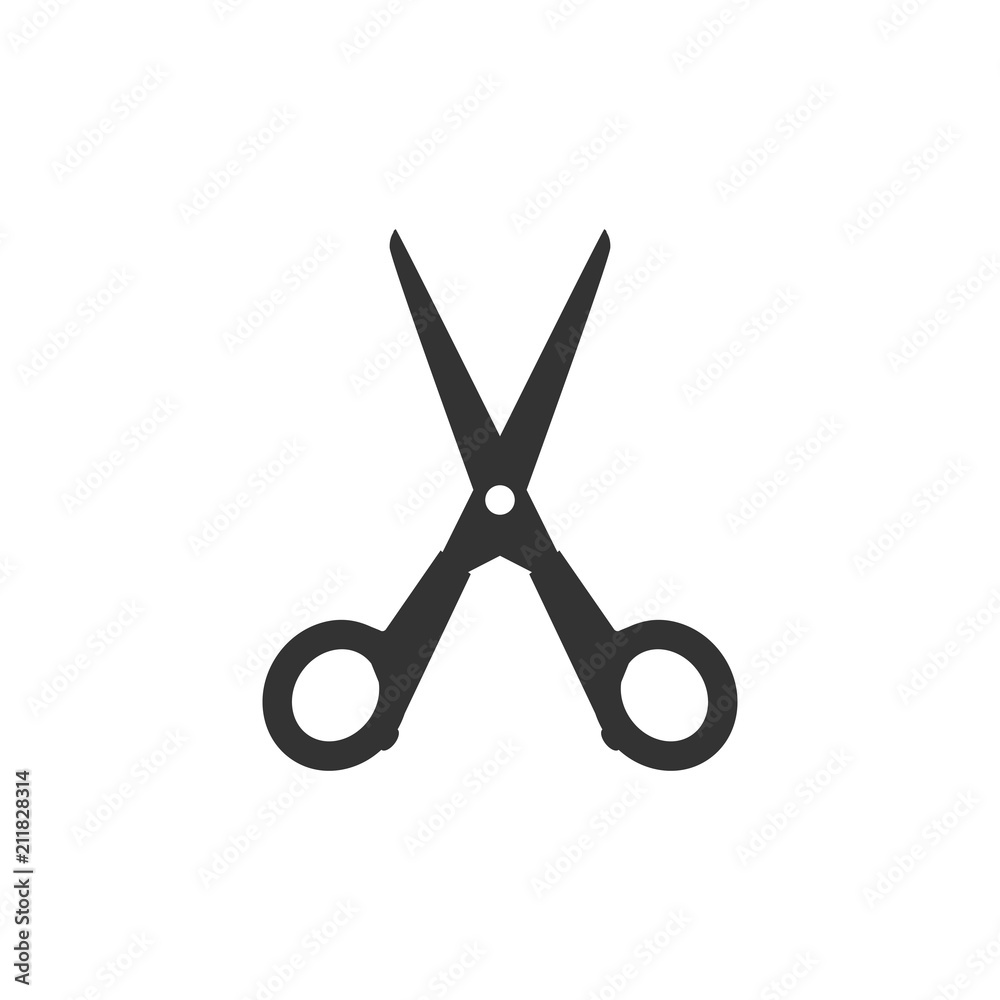 Scissors icon. Vector illustration, flat design.