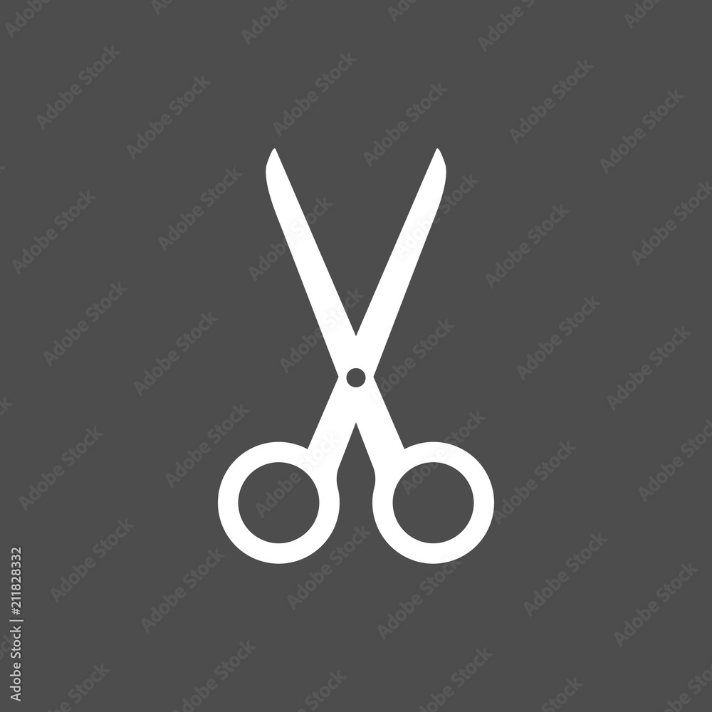 Scissors icon. Vector illustration, flat design. Scissors icon. Vector illustration, flat design.