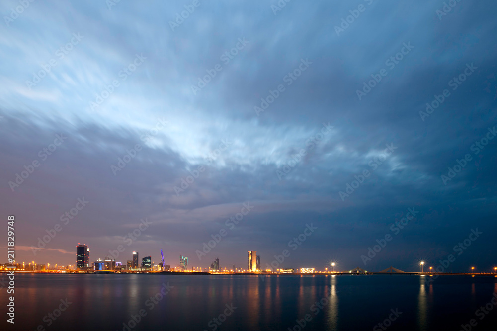 Bahrain skyline during dusk