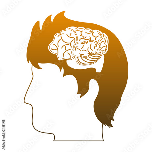 Brain hemispheres cartoon vector illustration graphic design