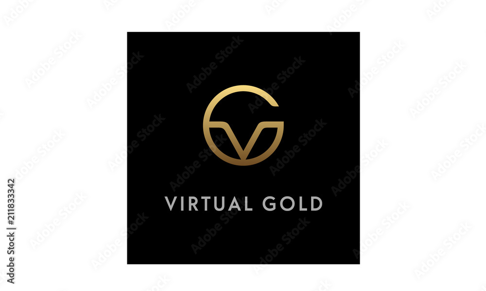 Golden Luxury Initial Letter G V logo design inspiration Stock Vector ...