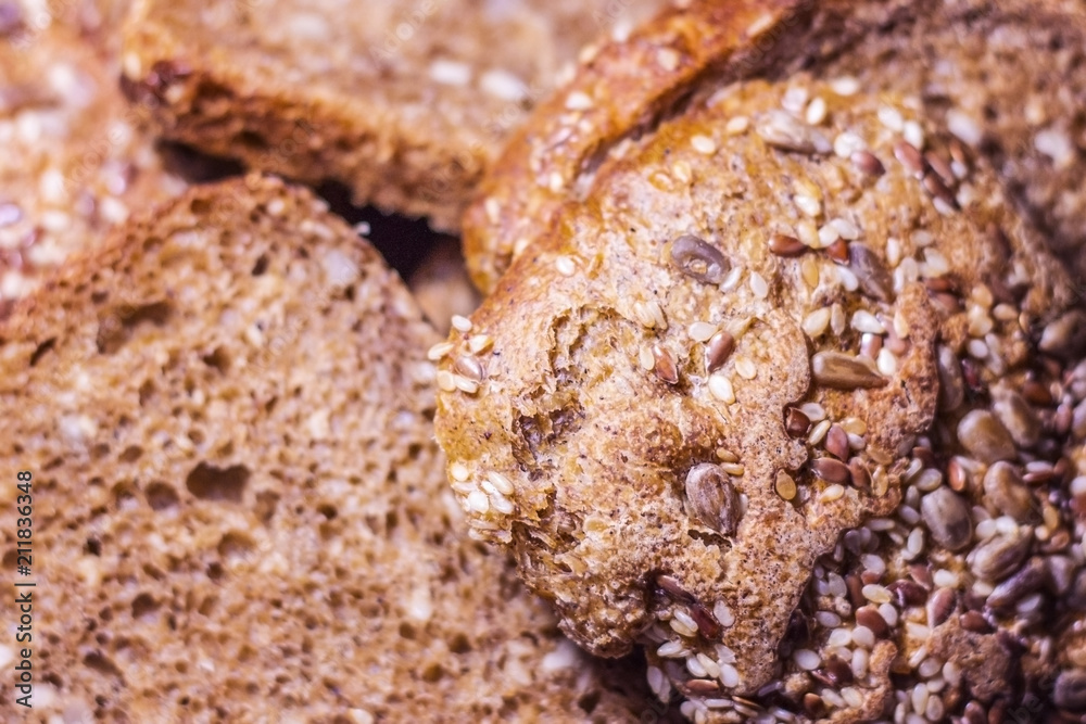 Grain bread close-up
