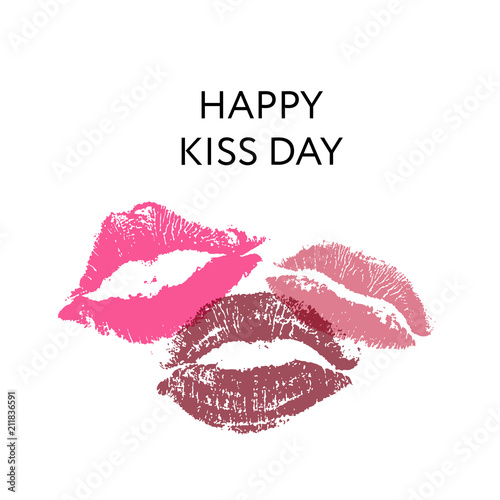 Happy kiss day. lips pomade Vector