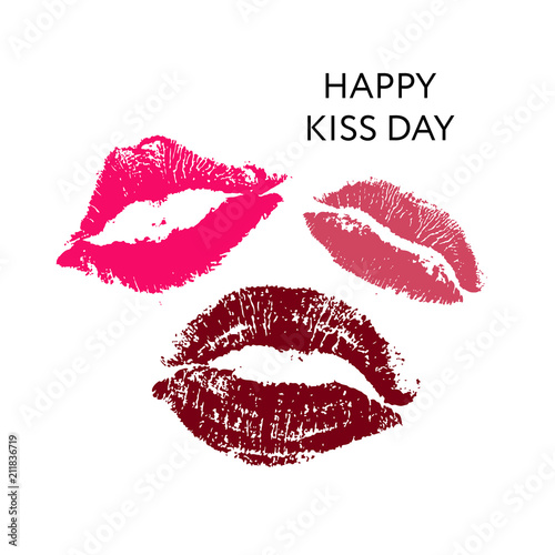 Happy kiss day. lips pomade Vector
