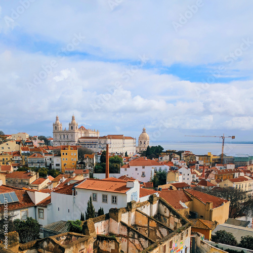 Wallpaper Mural Lisbon, Portugal town skyline at the Alfama. Torontodigital.ca