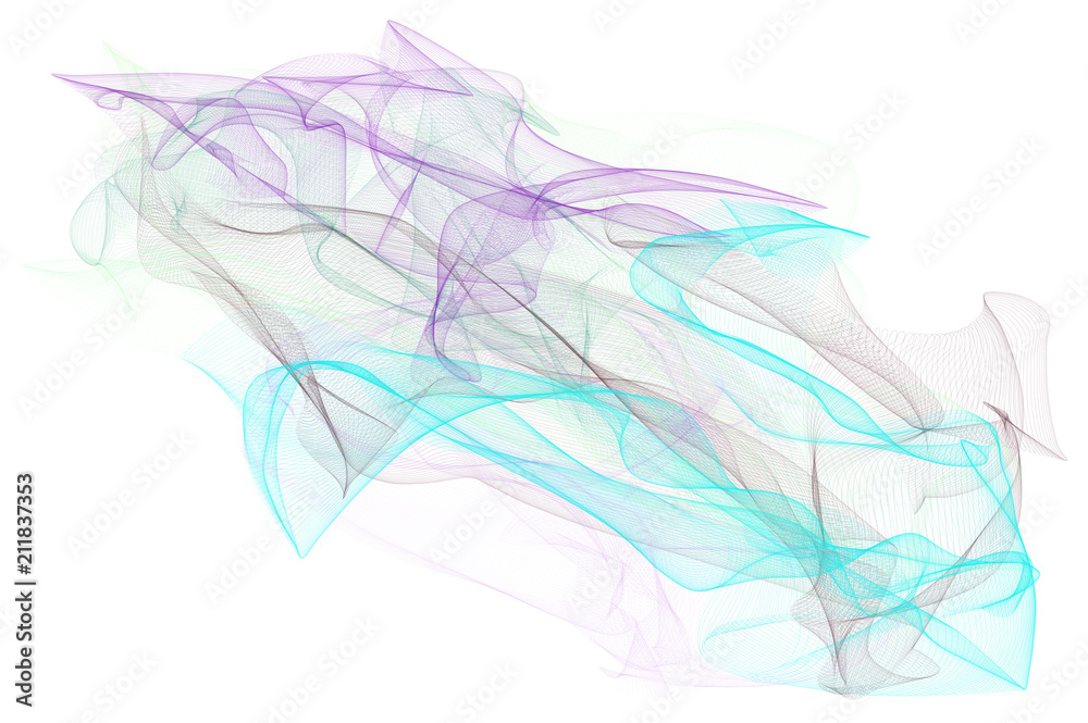 Obraz premium Illustrations of smoky line art. Generative, soft, shape & messy.