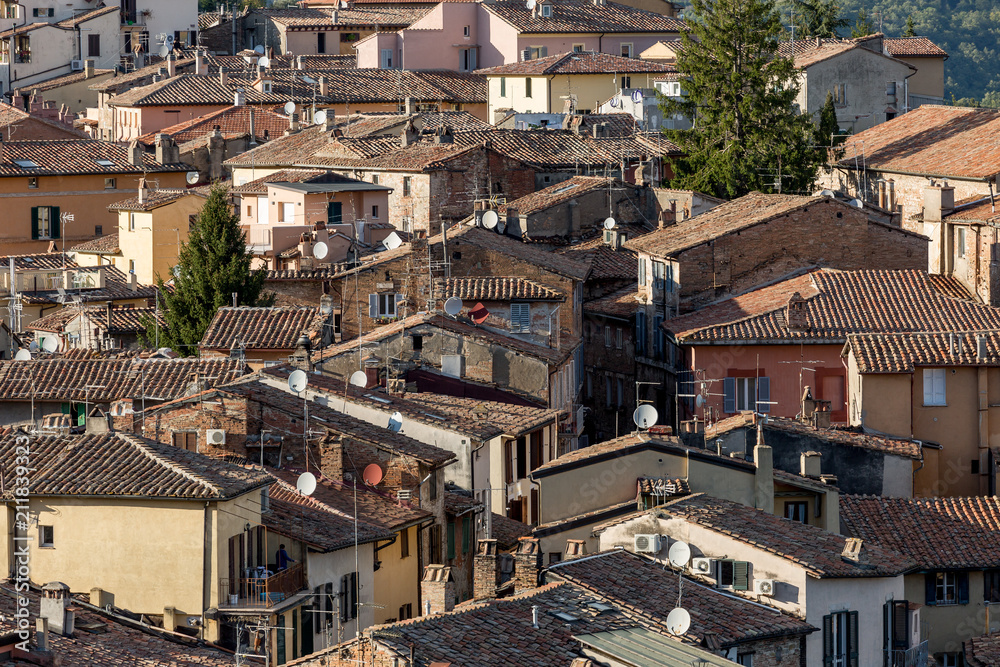 Rooftops in a village in Italy