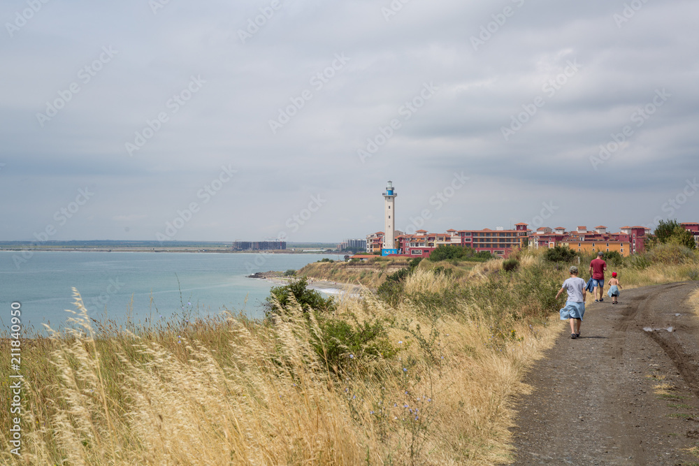 Summer sea lighthouse landscape 