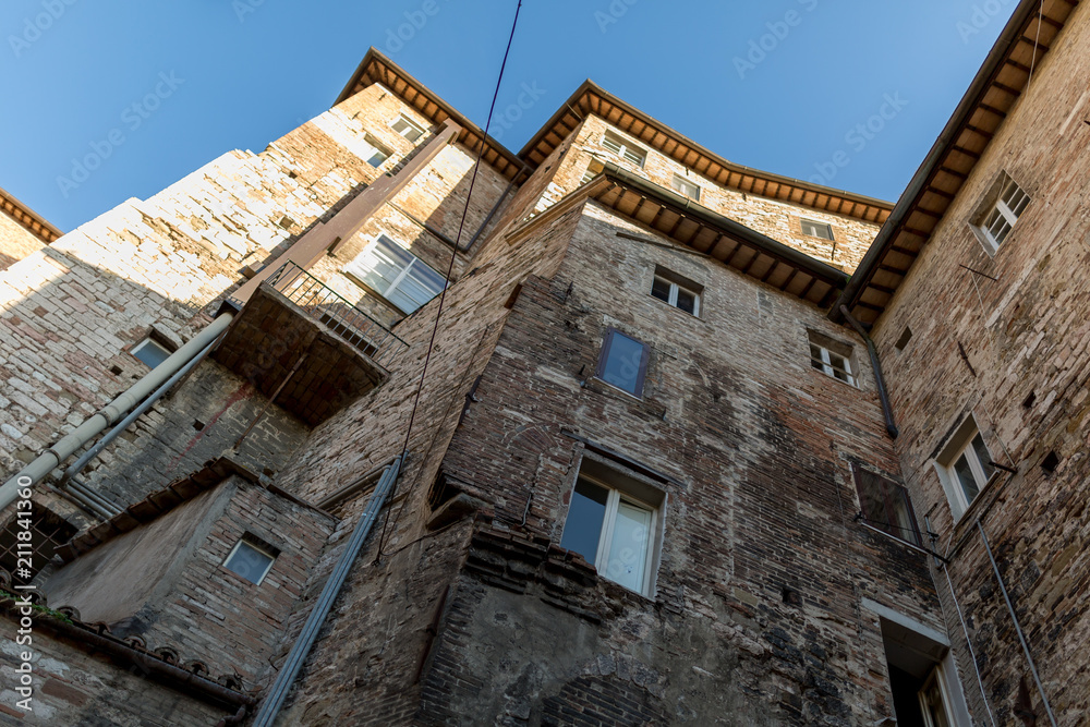 Medieval architecture in Italy rising up