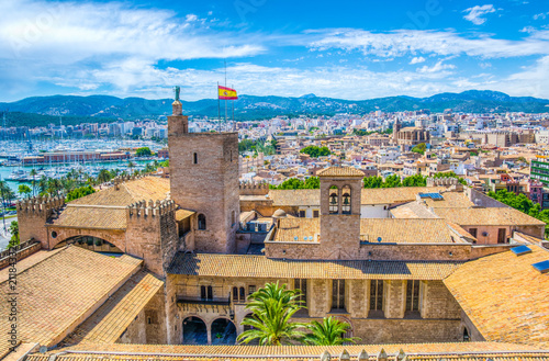 Aerial view of Palma de Mallorca with Almudaina palace, Spain photo