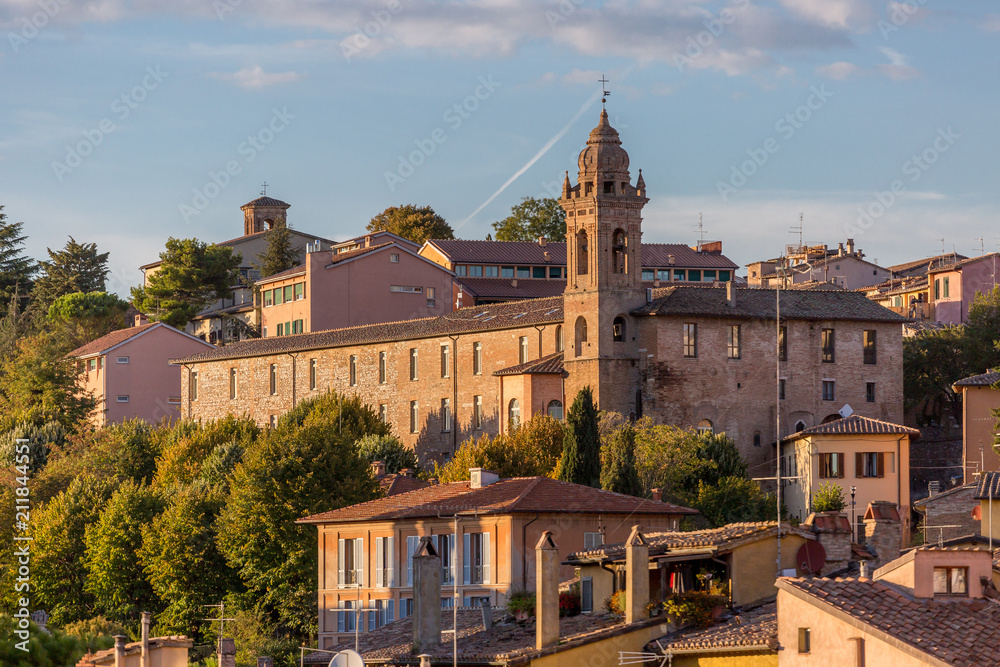 View of old buildings in a village in Italy