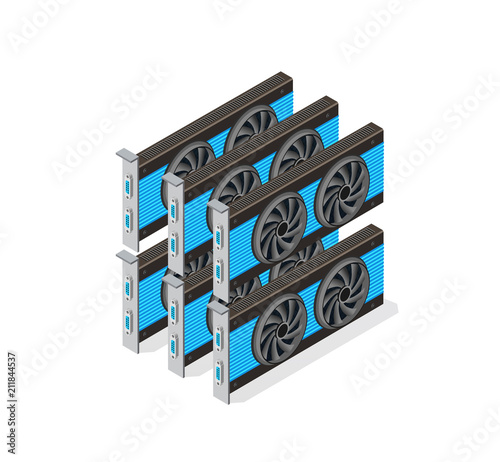 Video card set of mining bitcoin
