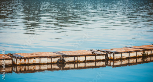 Wooden pier on the river