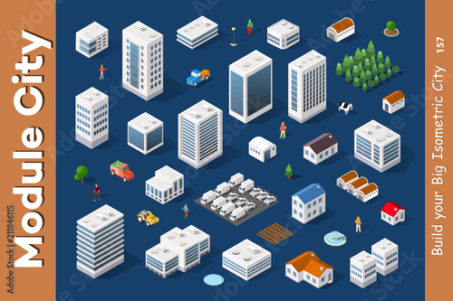 set of isometric city