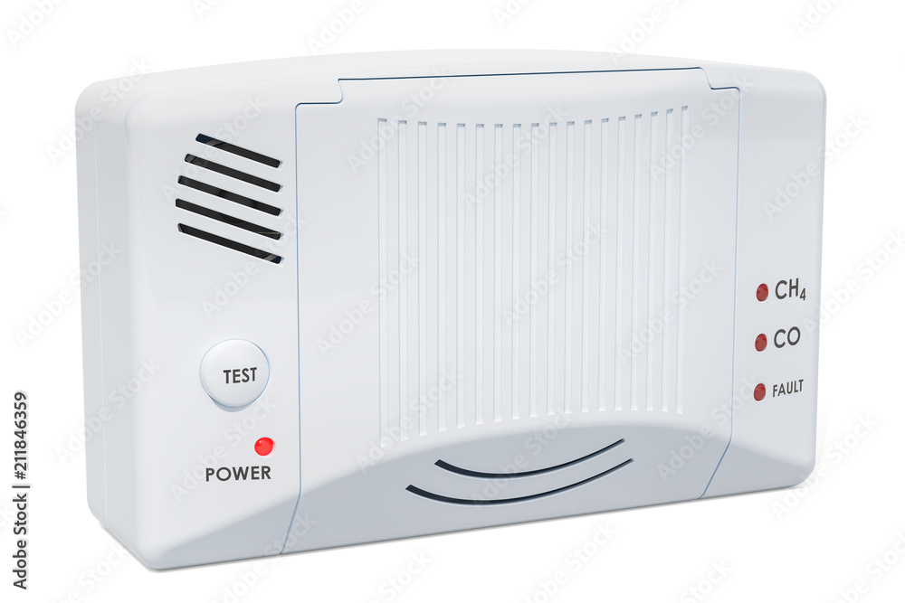 Carbon monoxide detector, 3D rendering Carbon monoxide detector, 3D rendering