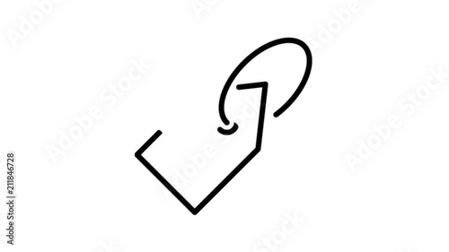 Tag Discount Sale Animation Flat line icon stock video design drawing isolated on white symbol background