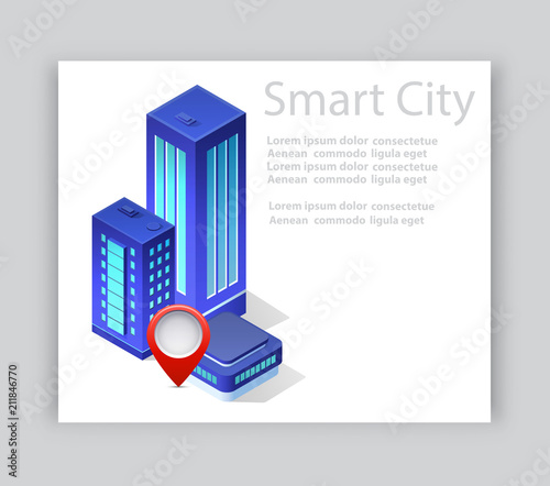 Isometric city business card