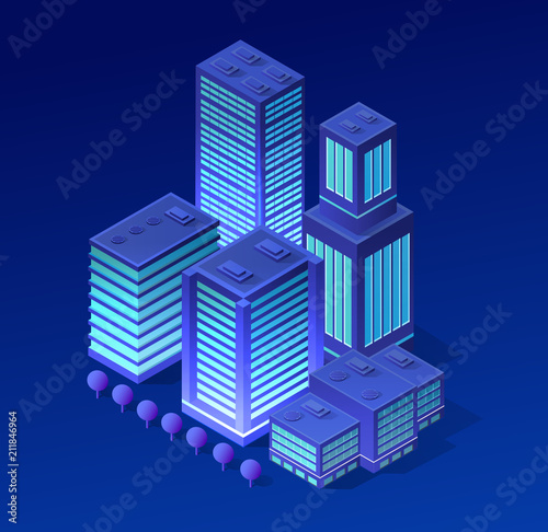 Isometric city of violet