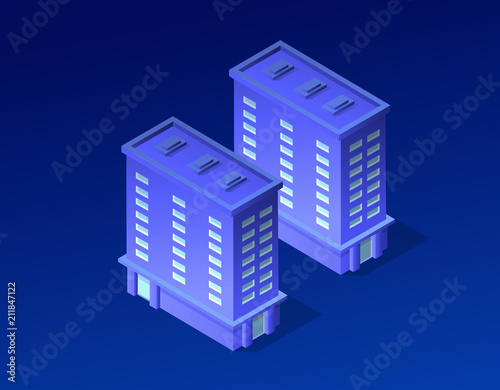 Isometric city of violet