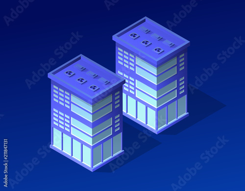 Isometric city of violet