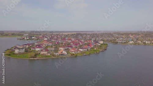 Residential area with luxurious villa's near a small lake