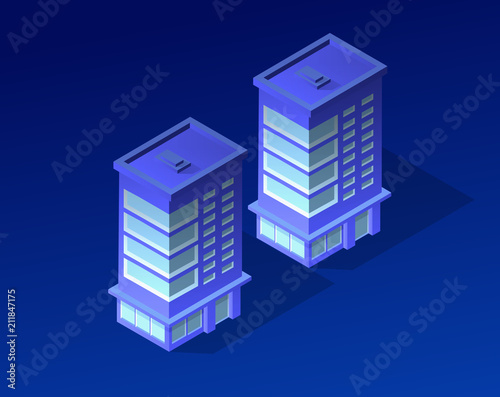 Isometric city of violet