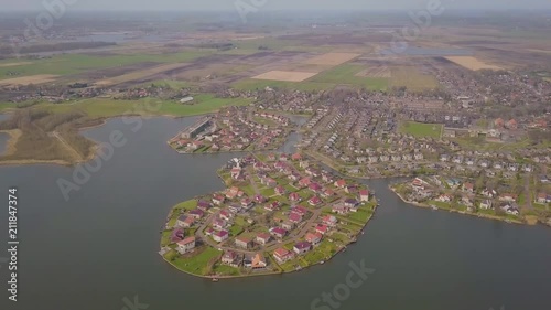 Residential area with luxurious villa's near a small lake