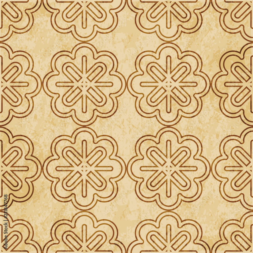 Retro brown cork texture grunge seamless background curve cross frame line flower Retro brown cork texture grunge seamless background curve cross frame line flower