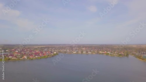 Residential area with luxurious villa's near a small lake