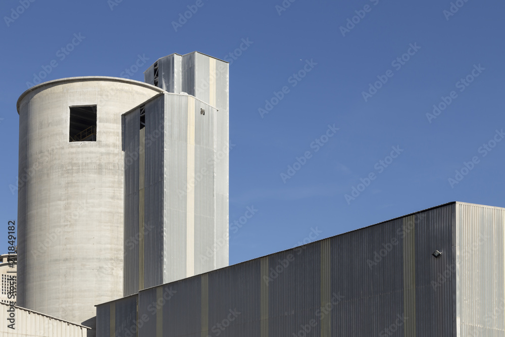 industrial architecture, buildings in the cement factory of Sagunto, Valencia, Spain