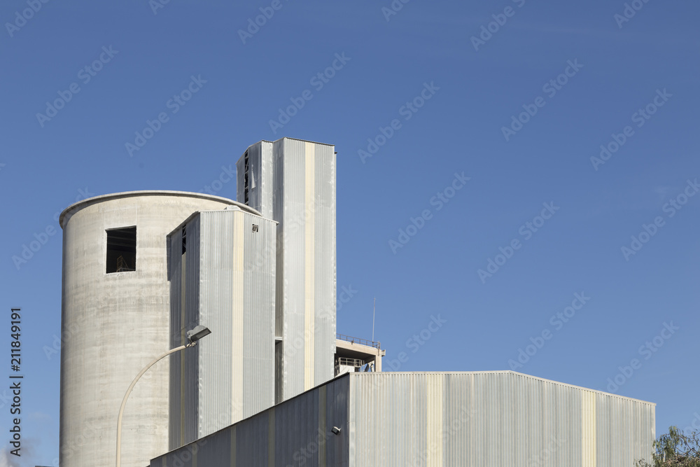 industrial architecture, buildings in the cement factory of Sagunto, Valencia, Spain
