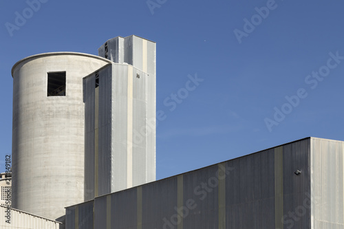industrial architecture, buildings in the cement factory of Sagunto, Valencia, Spain