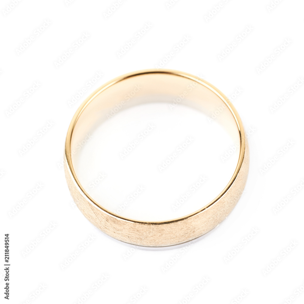 Golden wedding band ring isolated Golden wedding band ring isolated