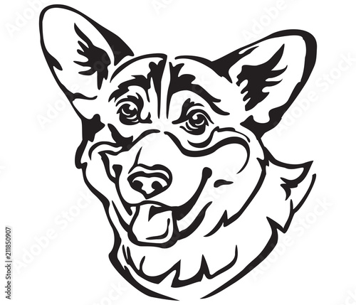 Decorative portrait of Dog Welsh Corgi vector illustration