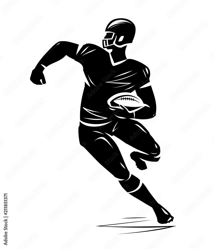 Football player, silhouette. Vector illustration