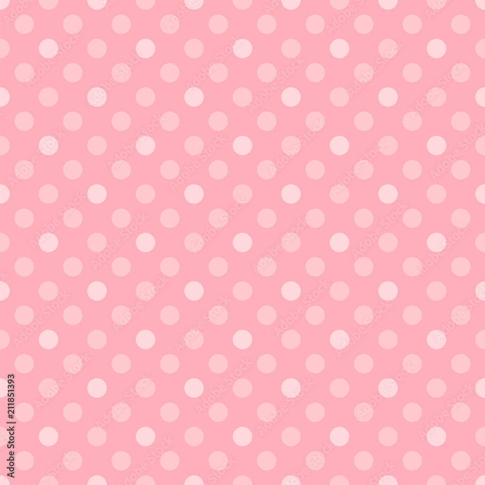 Seamless Polka Dots Pattern_Salmon Pink #Vector Background