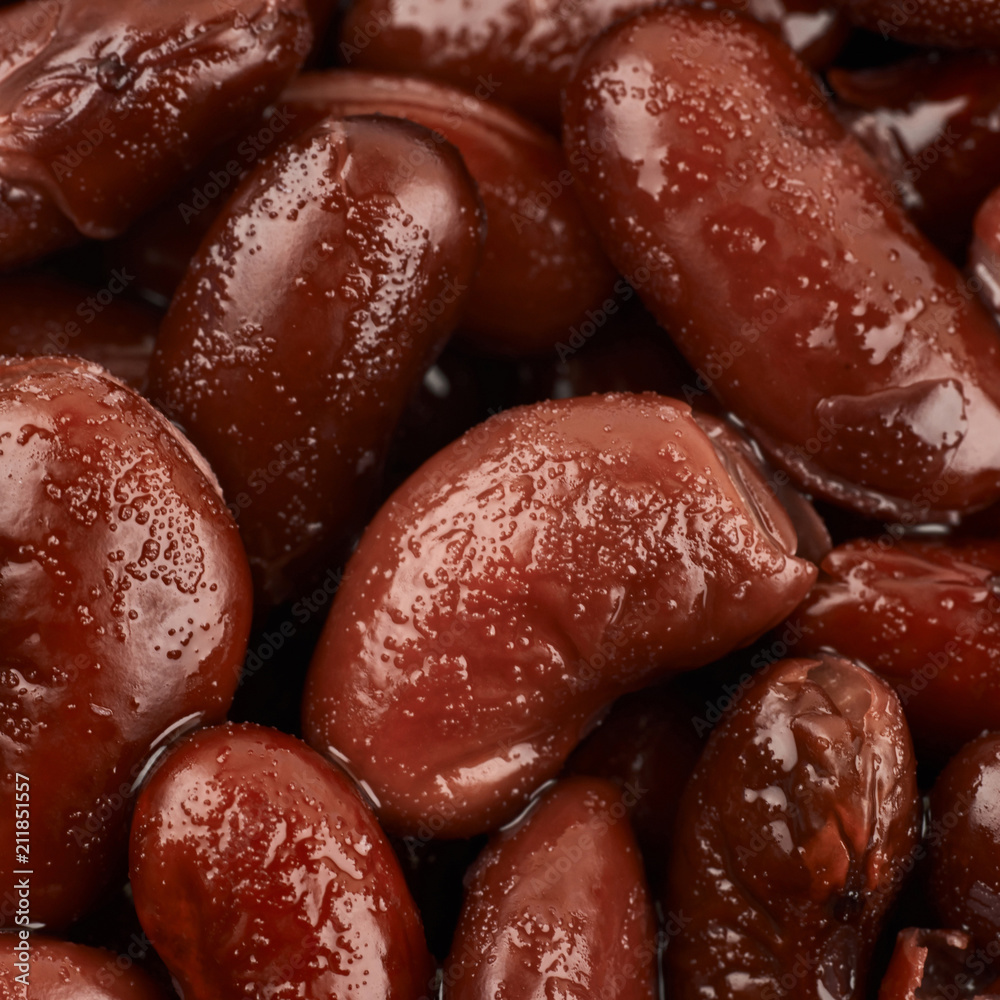 Surface coated with the kidney beans Surface coated with the kidney beans
