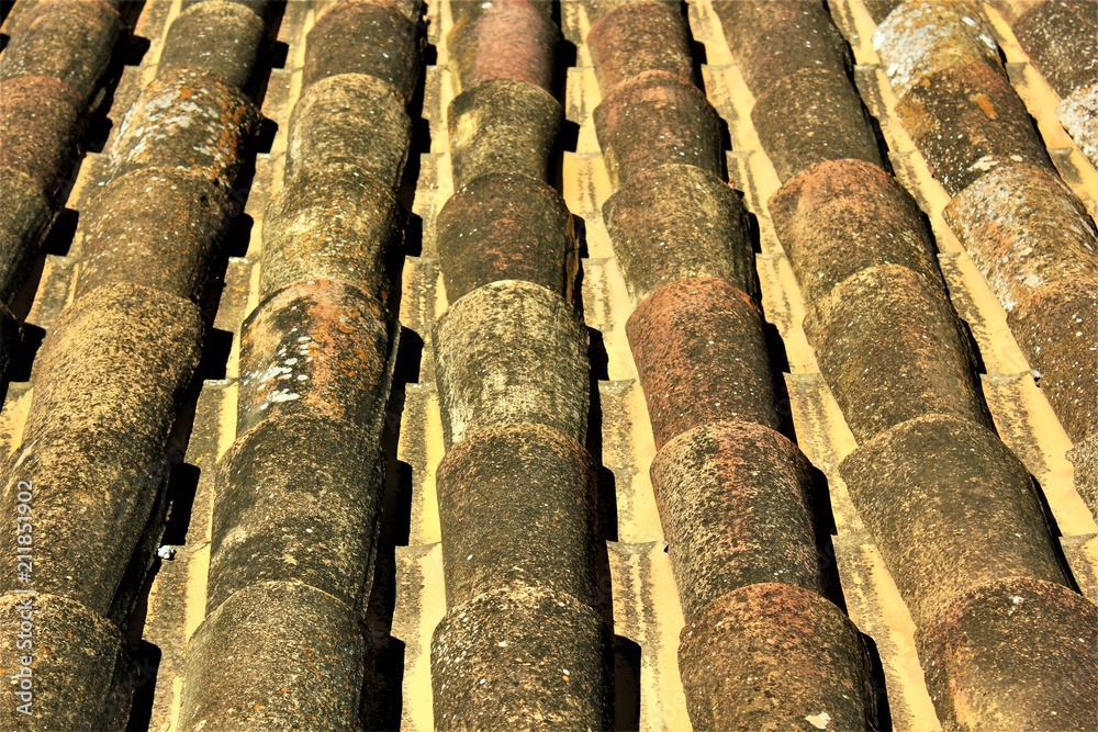 Columns of Clay Roof Tiles Columns of Clay Roof Tiles