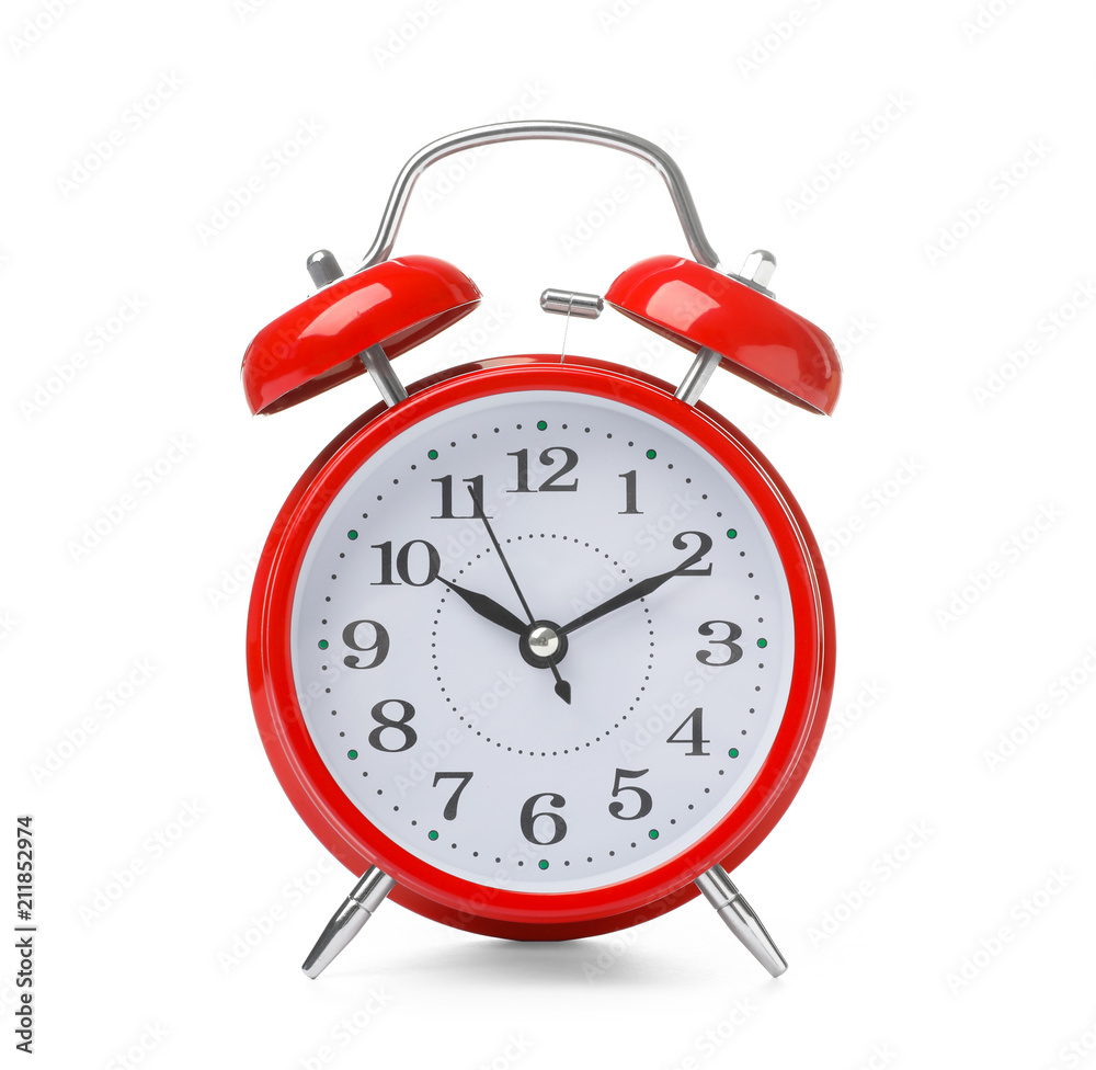 Alarm clock on white background. Time concept Alarm clock on white background. Time concept