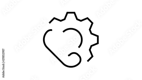 Phone. Calls Animation Flat line icon stock video design drawing isolated on white symbol background