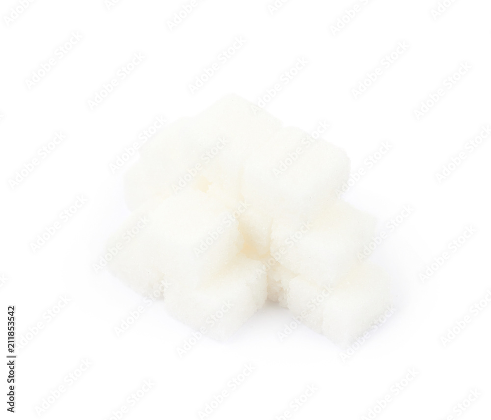 Pile of sugar cubes isolated Pile of sugar cubes isolated