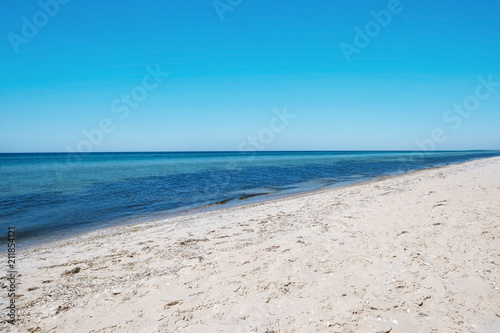 Beautiful view of sandy beach on sunny summer day