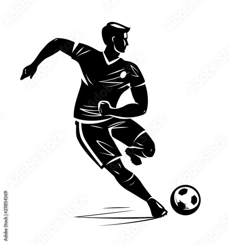 Soccer player, silhouette. Vector illustration