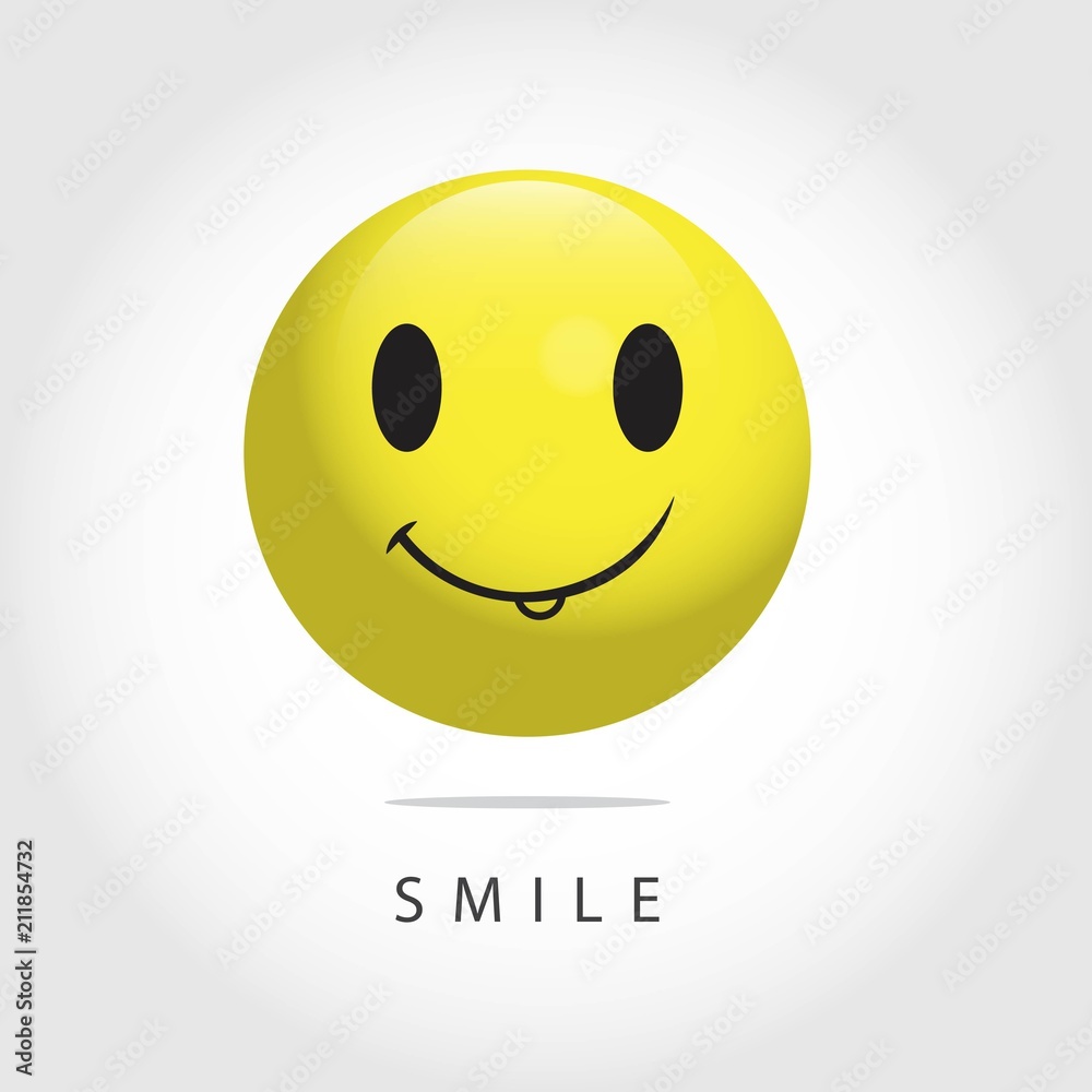 Fototapeta premium Smile Emoticon Vector Template Design Illustration