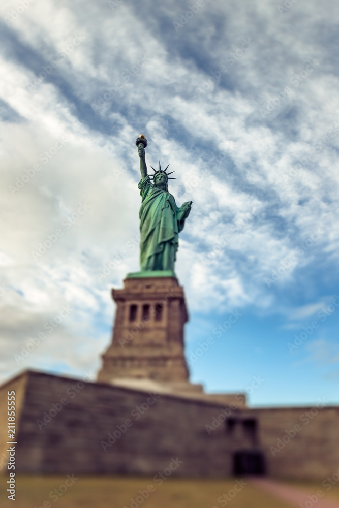 Fototapeta premium The Statue Of Liberty in New York City on a winter overcast day.