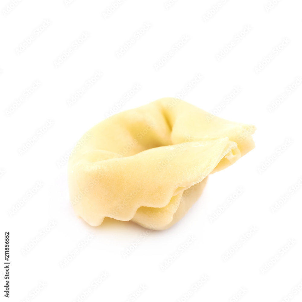 Single ravioli pasta isolated Single ravioli pasta isolated