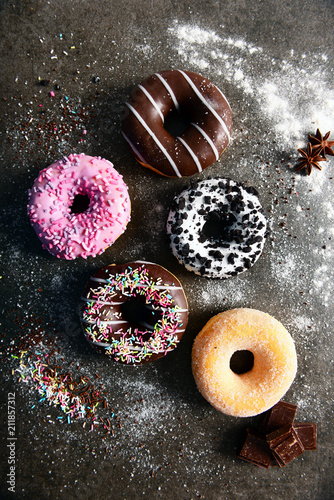 Sweet and tasty doughtnuts photo