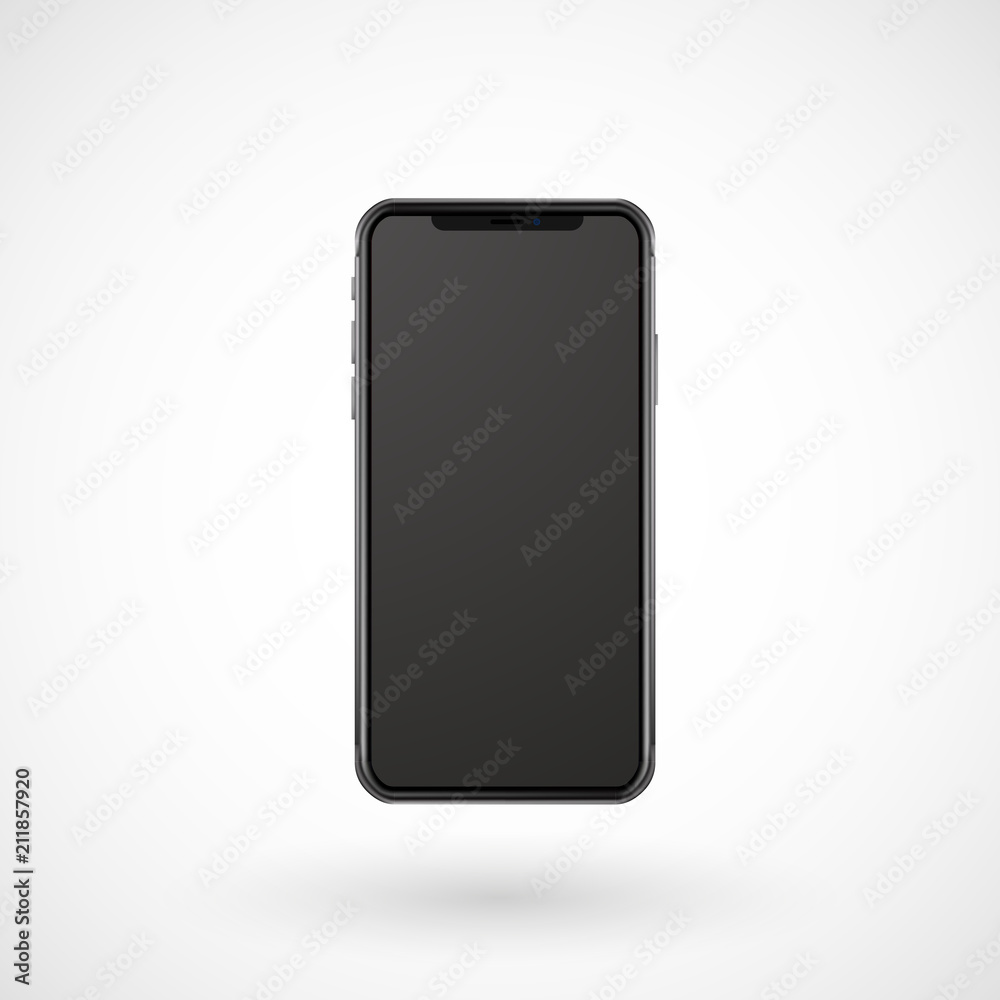 Realistic mobile phone with black screen, Vector, Illustration, Eps File Realistic mobile phone with black screen, Vector, Illustration, Eps File
