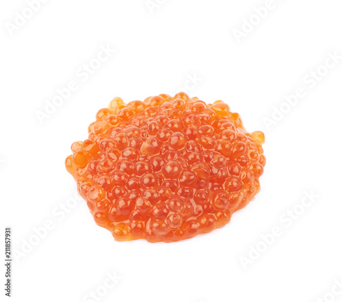 Pile of red caviar isolated